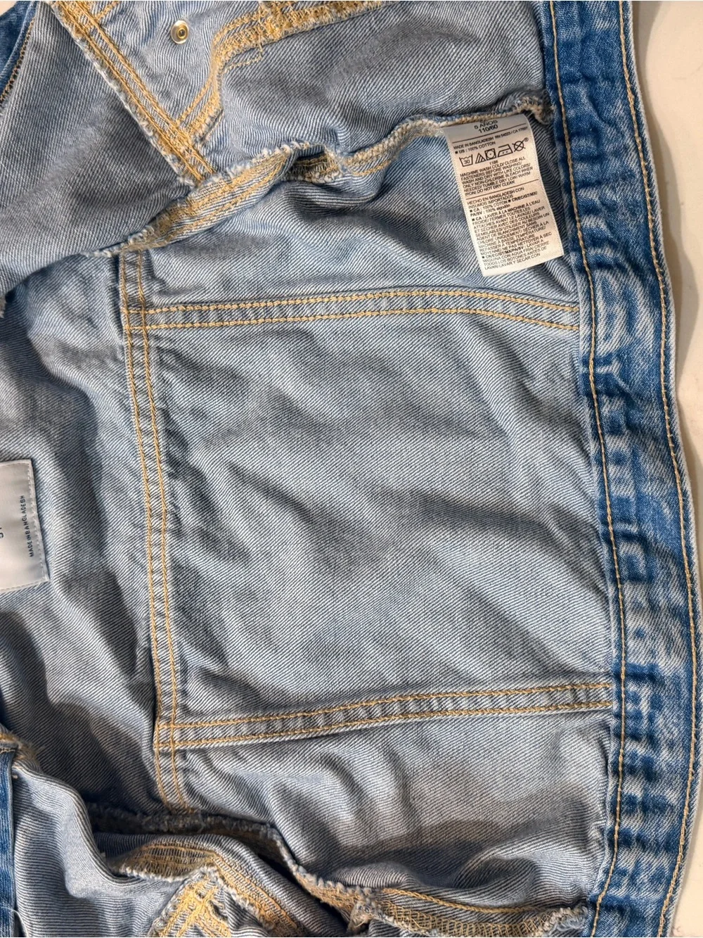 Old Navy Light Blue Denim Jacket with Pastel Snap Buttons